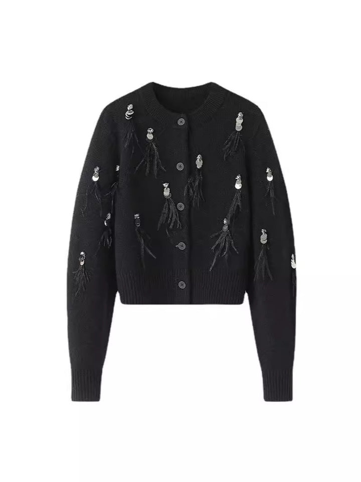 MAELLE™ – SEQUIN SHORT CARDIGAN