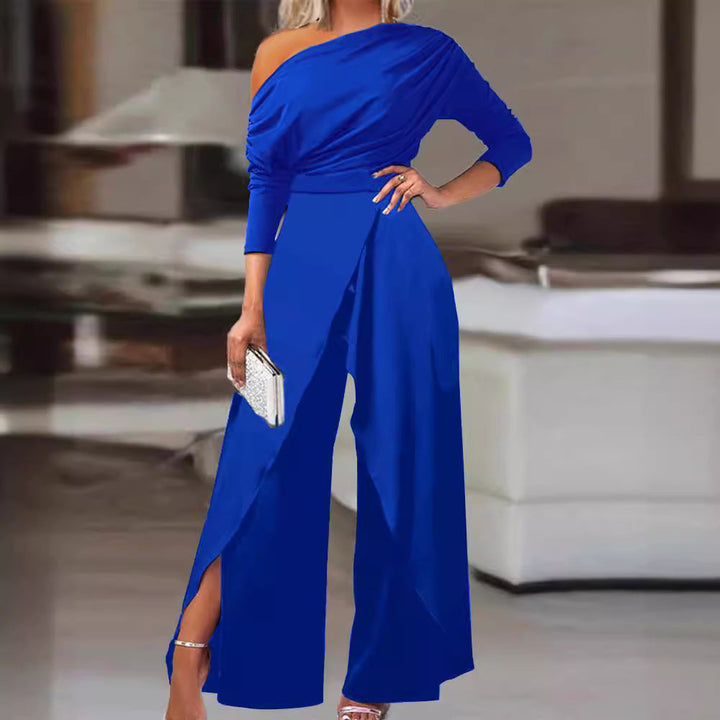 LEILANI™ - Elegant Ruched Wrap Split Hem Jumpsuit