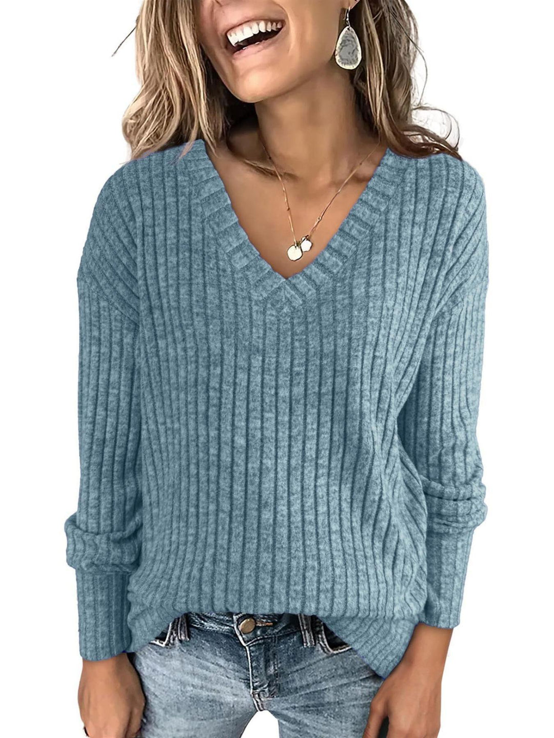 WISH™ – Ribbed Brushed Knit Top