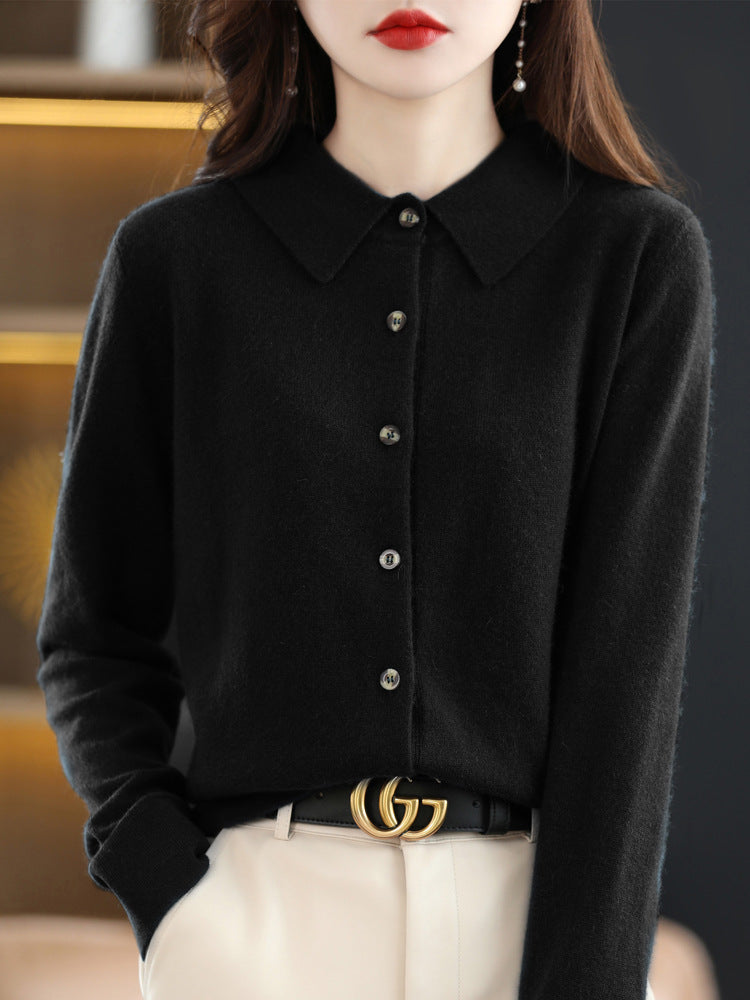 ELORA™ – Classic Button Knit Blouse