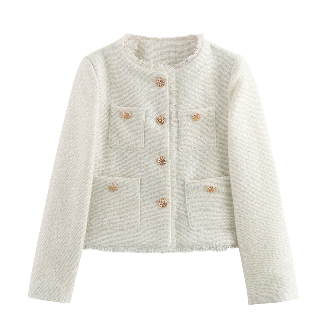 AMELIE™ – Cropped Tweed Button Jacket