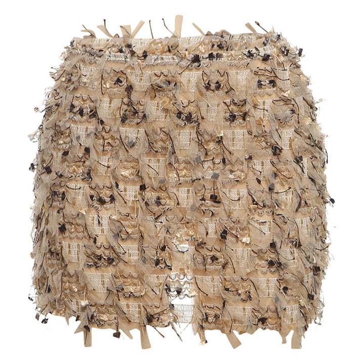 MARIA™ – Chic Fringe Detail High-Waist Mini Skirt