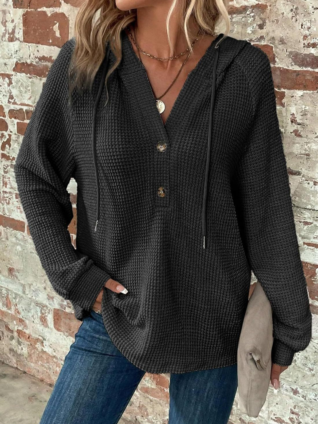 TALIA™ – Waffle knit hoodie