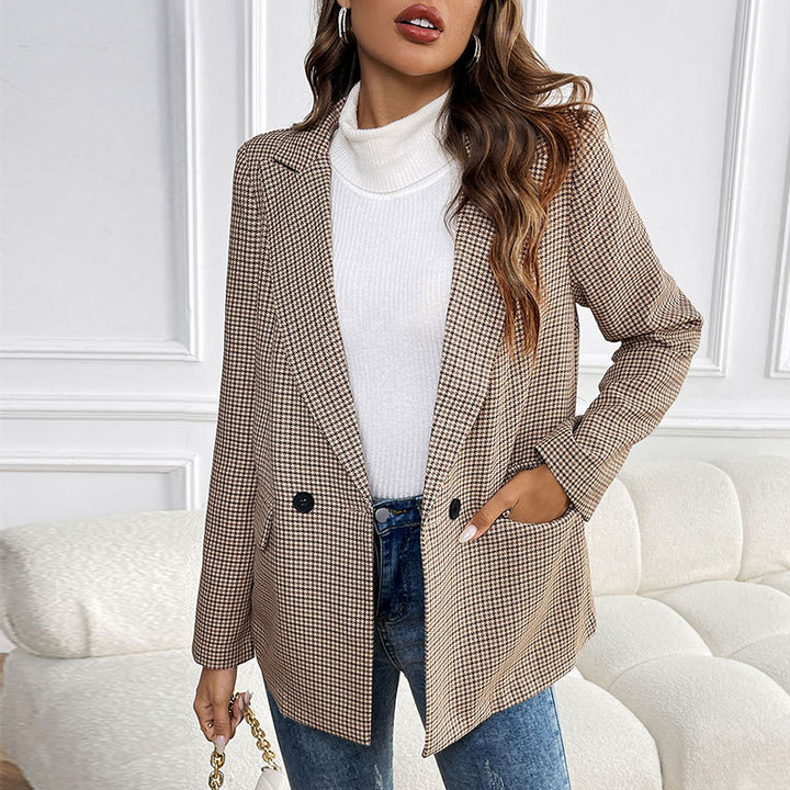 Clarise™ – Retro Houndstooth Blazer