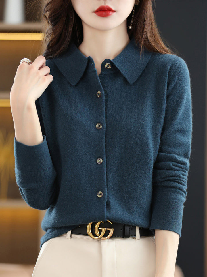 ELORA™ – Classic Button Knit Blouse