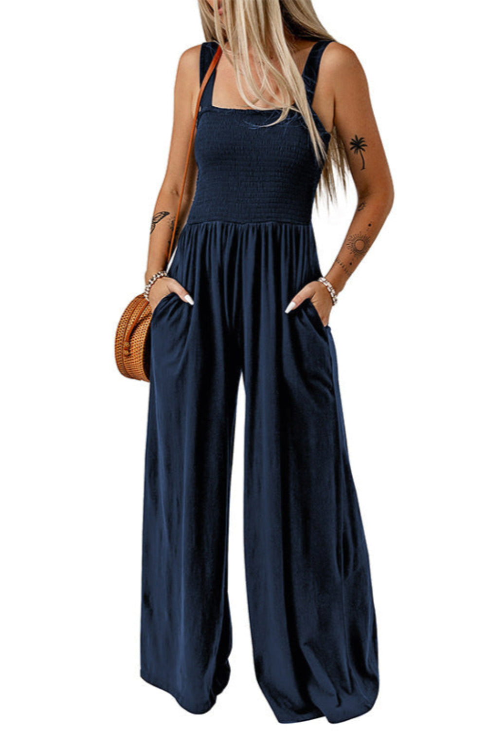 CATHLEEN™ – Lightweight Wide-Leg Square Neck Jumpsuit