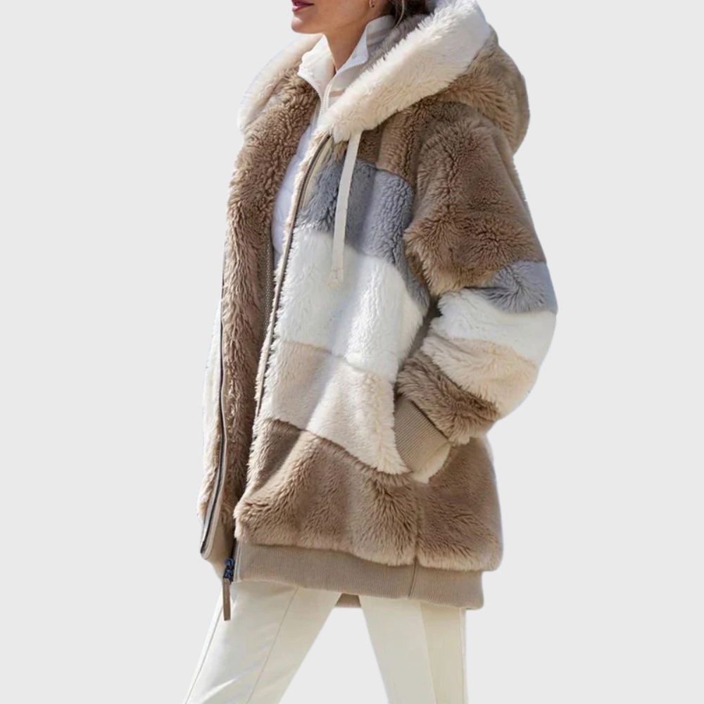 EVANGELINE™ – Longline Plush Hooded Coat