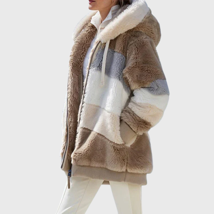 EVANGELINE™ – Longline Plush Hooded Coat