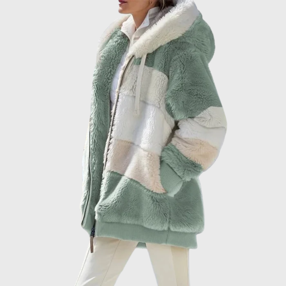 EVANGELINE™ – Longline Plush Hooded Coat
