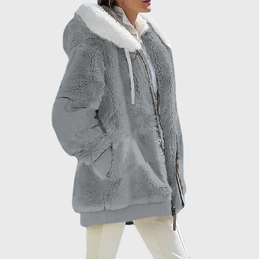 EVANGELINE™ – Longline Plush Hooded Coat