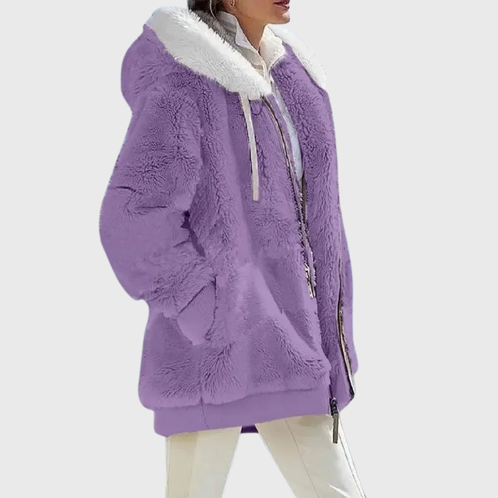 EVANGELINE™ – Longline Plush Hooded Coat