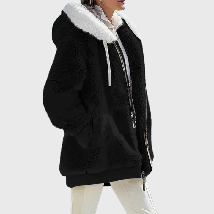 EVANGELINE™ – Longline Plush Hooded Coat