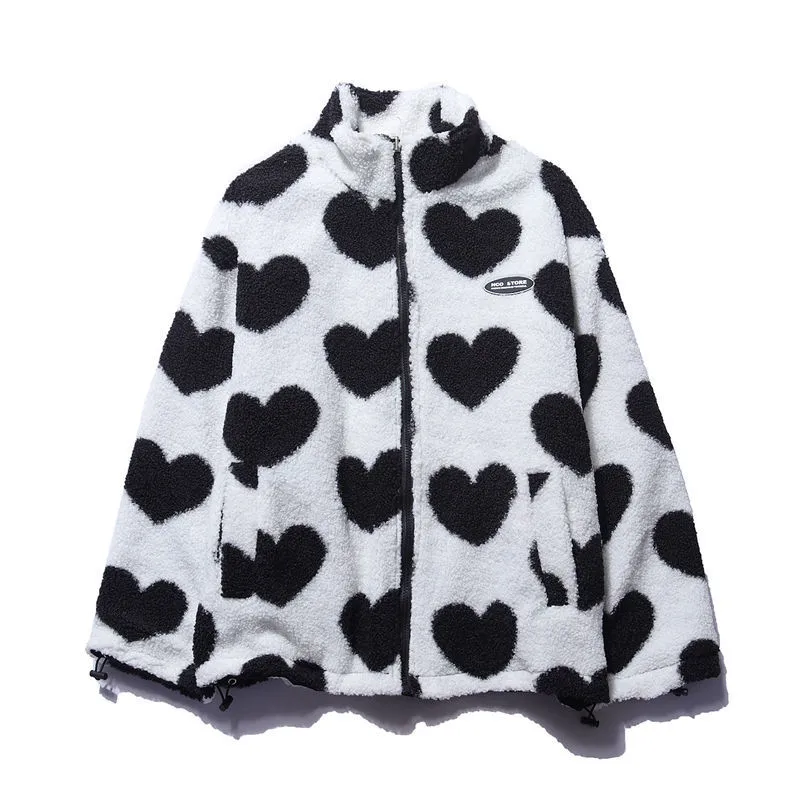 Octavia™ – Reversible Heart Print Fleece Jacket
