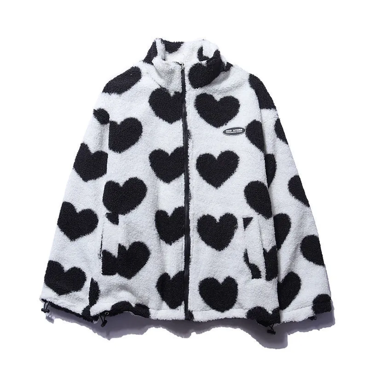 Octavia™ – Reversible Heart Print Fleece Jacket