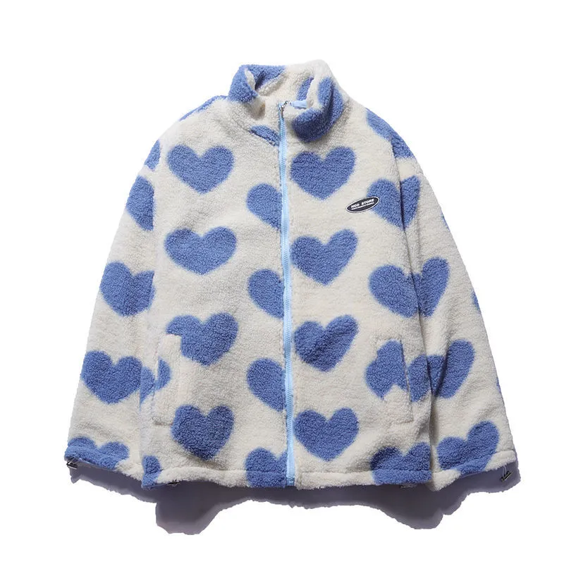 Octavia™ – Reversible Heart Print Fleece Jacket