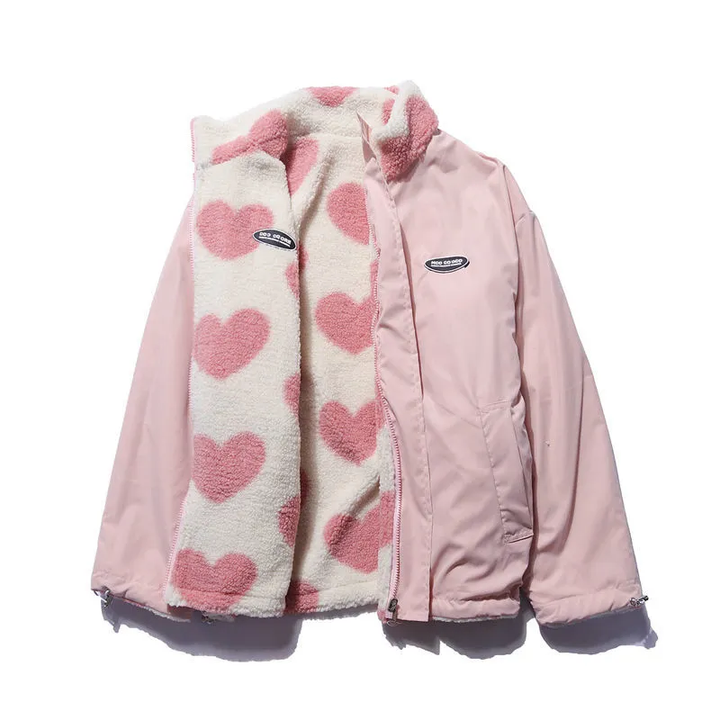 Octavia™ – Reversible Heart Print Fleece Jacket