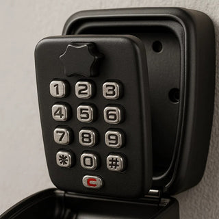Key safe beside a front door