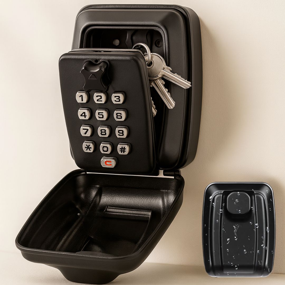 Wall-mounted key safe with keypad