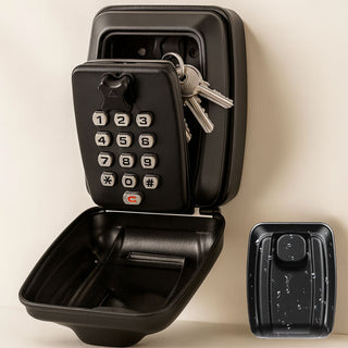 Wall-mounted key safe with keypad