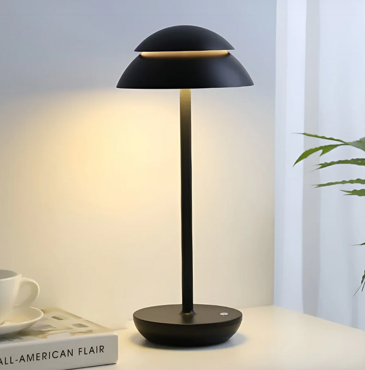 Cordless Mushroom Table Lamp - Black