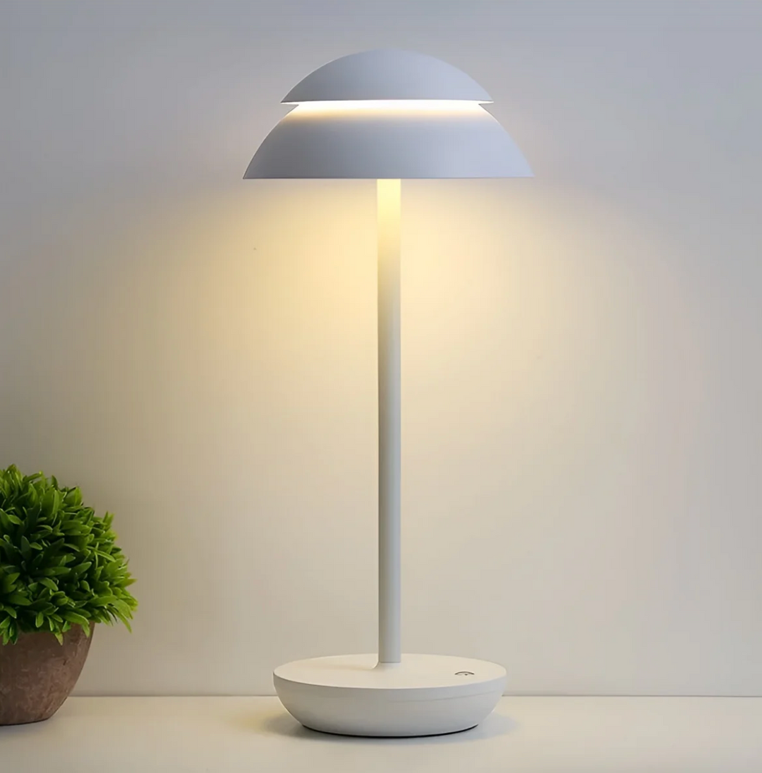 Cordless Mushroom Table Lamp - White