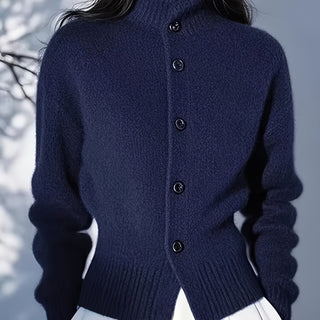 Harriet | Women’s High-Neck Button-Front Knit Cardigan