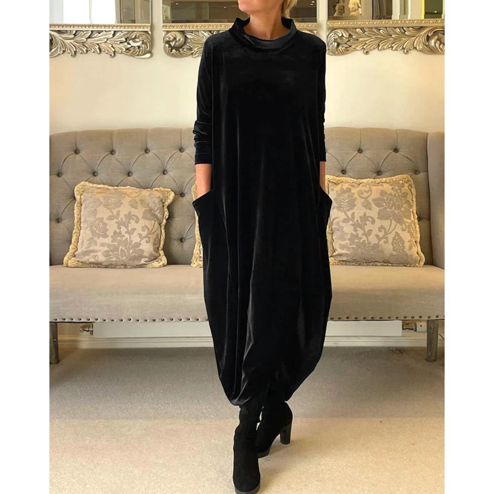 ETTA™ – Velvety Winter Dress with Pockets