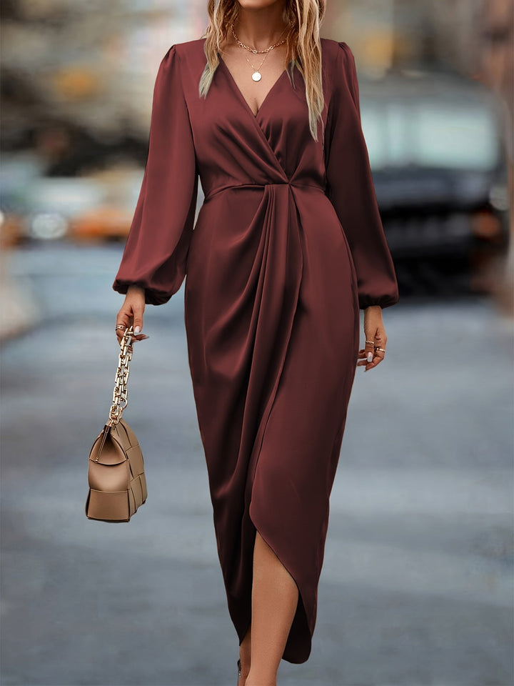 Clara | Women’s Long Sleeve Wrap Midi Dress