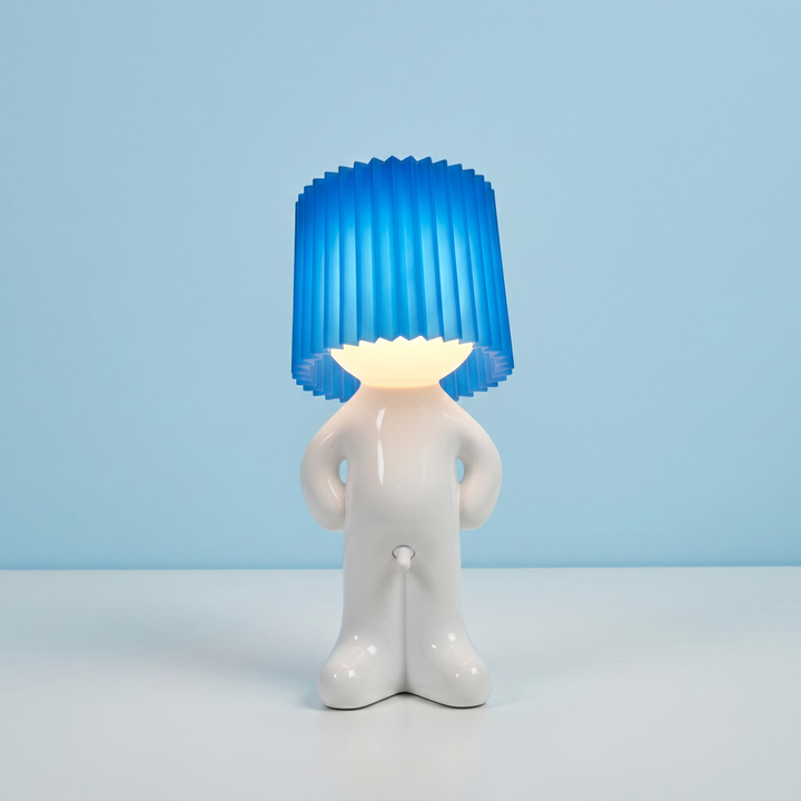 Figure Table Lamp | Decorative Character Lamp with Coloured Shade