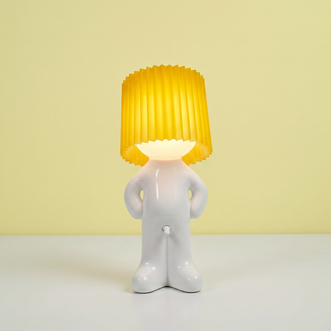 Figure Table Lamp | Decorative Character Lamp with Coloured Shade