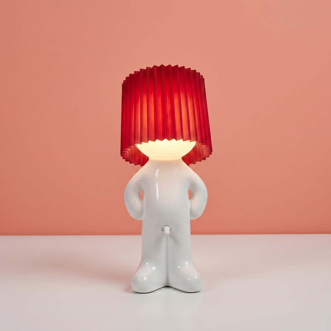 Figure Table Lamp | Decorative Character Lamp with Coloured Shade