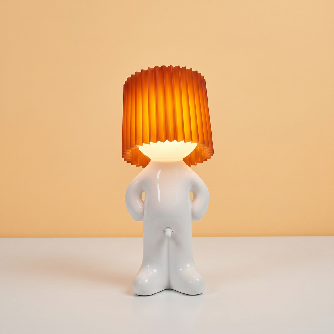 Figure Table Lamp | Decorative Character Lamp with Coloured Shade