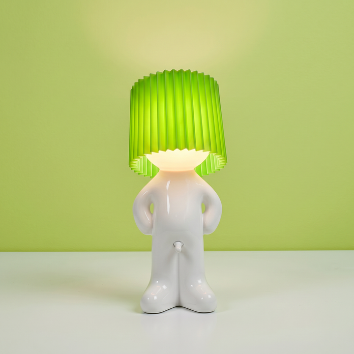 Figure Table Lamp | Decorative Character Lamp with Coloured Shade