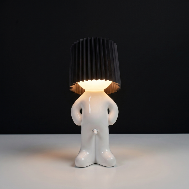 Figure Table Lamp | Decorative Character Lamp with Coloured Shade