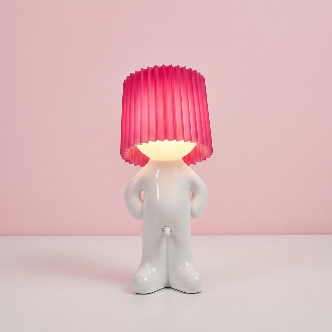 Figure Table Lamp | Decorative Character Lamp with Coloured Shade