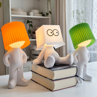 Figure Table Lamp | Decorative Character Lamp with Coloured Shade