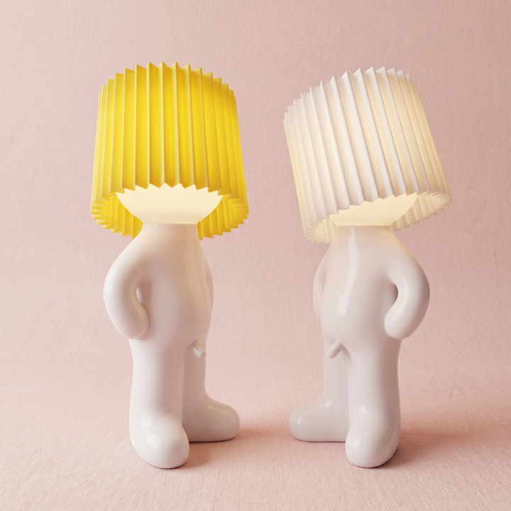 Figure Table Lamp | Decorative Character Lamp with Coloured Shade
