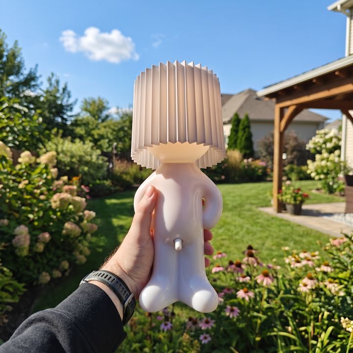 Figure Table Lamp | Decorative Character Lamp with Coloured Shade