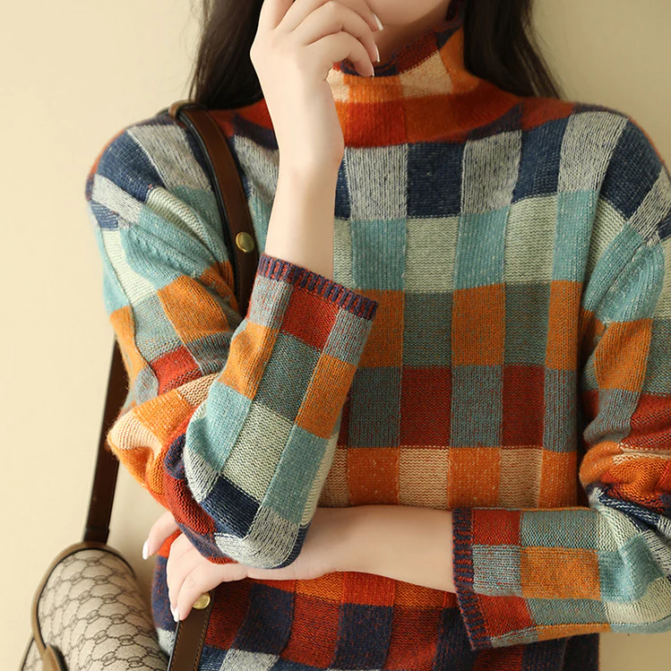 MIRALITH™ – Checked Knit Jumper